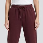 Women's Maroon Regular Fit Drawstring Jogger Track Pants, वाइन, small