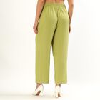 Women's Light Sage Green Relaxed Fit Wide-Leg Trousers, हल्का हरा, small