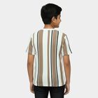 Boys Ecru Melange Round Neck Casual T-Shirt, Ecru Melange, small