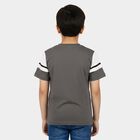 Boys Charcoal Cotton Round Neck Casual Boys T-Shirt, Charcoal, small
