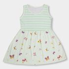 Girls' 100% Cotton Frock , हल्का हरा, small image number null
