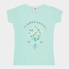 Girls Cotton T-Shirt, Light Green, small image number null