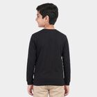 Boys' Black Crew Neck Regular T-Shirt, Black, small