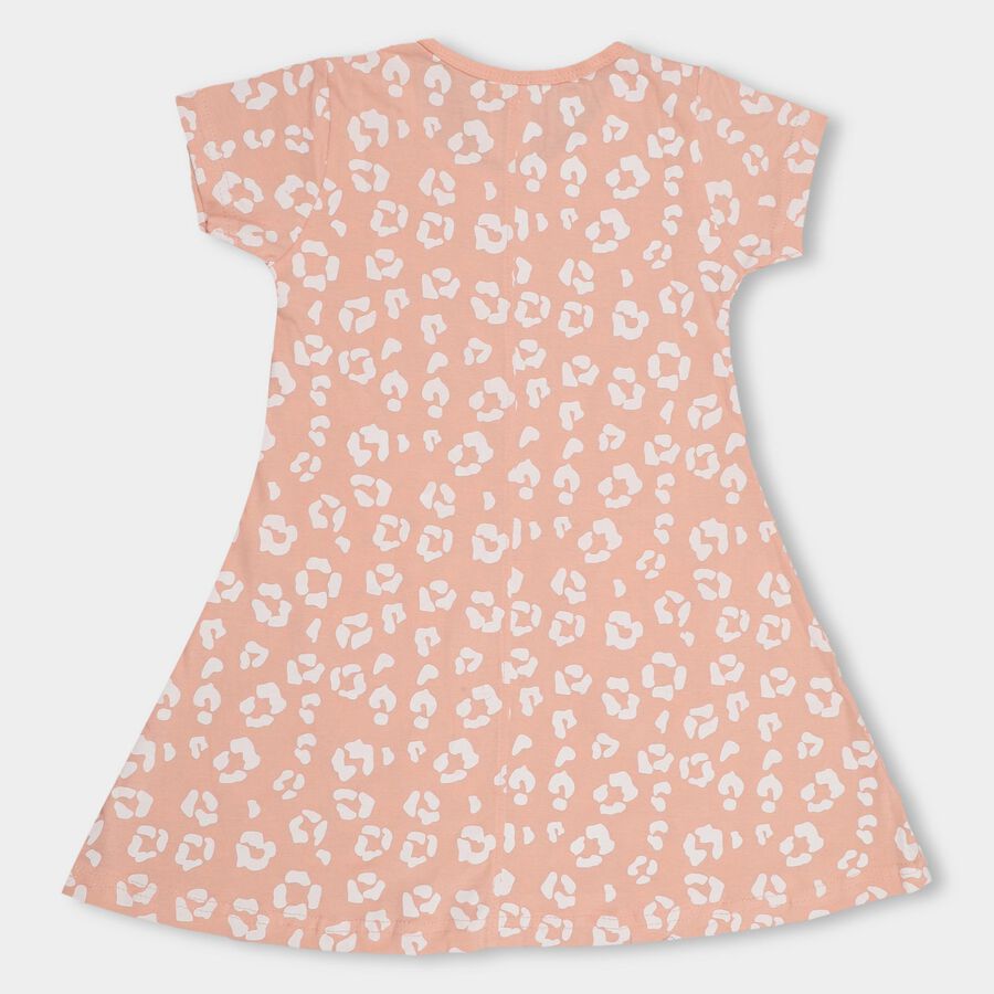 Girls' 100% Cotton Frock , हल्का गुलाबी, large image number null