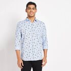 Cotton Printed Casual Shirt, Light Blue, small image number null