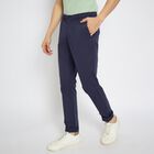 Men's Slim Fit Casual Trousers , Navy Blue, small image number null