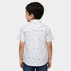 Boys White Cotton Half Sleeve Classic Casual Shirt, Off White, small