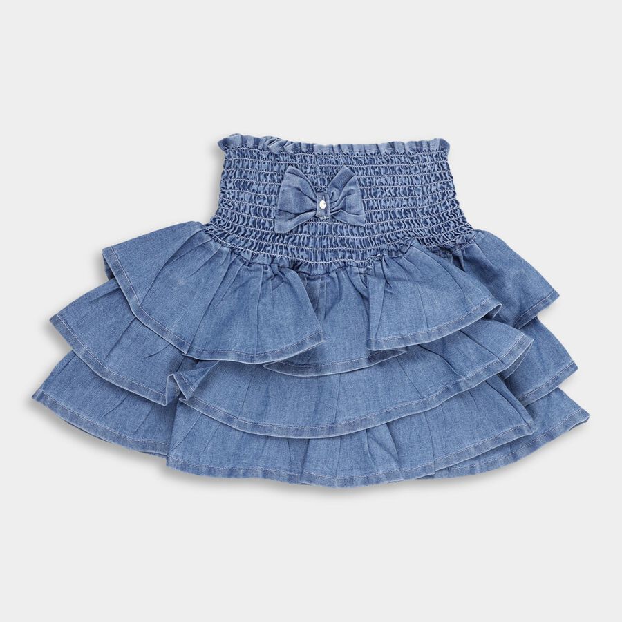 Girls' Skirt , मध्यम नीला, large image number null