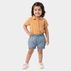 Girls Blue Regular Fit Star Printed Bloomer, Mid Blue, small
