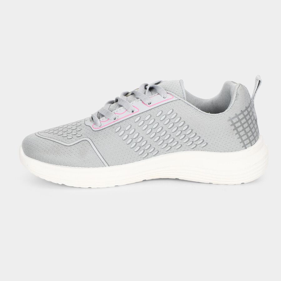 Women's Grey Lace-Up Sneakers, Grey, large