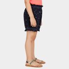 Girls' Navy Blue Regular Fit Star Printed Ruffled Bloomers, नेवी ब्लू, small