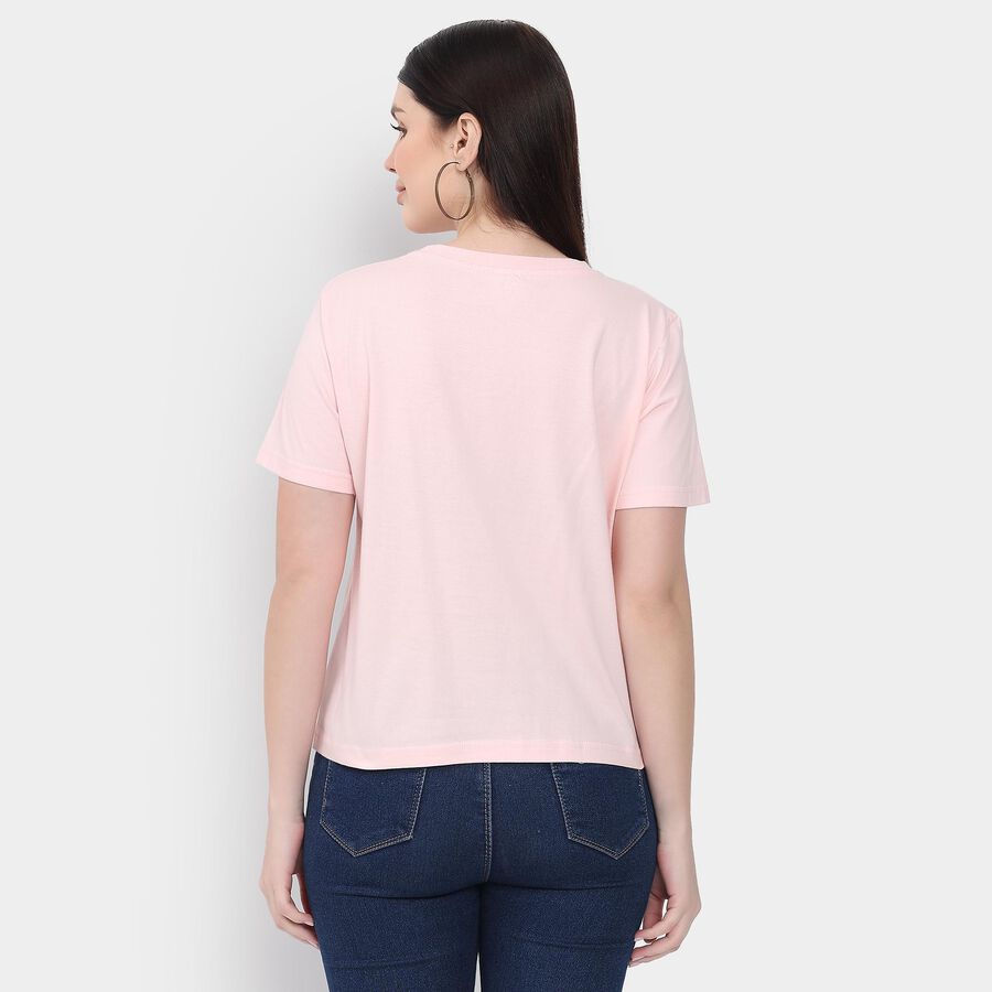 Ladies' 100% Cotton Round Neck T-Shirt , Light Pink, large