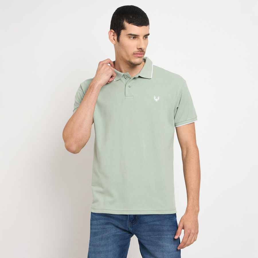 Men's Collared Half Sleeves T-Shirt , एक्वा, large image number null