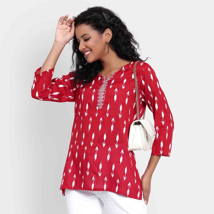 Printed Kurti, Red, large image number null