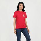 Women's Fuchsia Round Neck Regular T-Shirt, Fuchsia, small