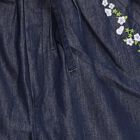 Girls' Dark Navy Relaxed Fit Embroidered Jeans, Mid Blue, small image number null