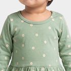 Infants' Mint Green Fit and Flare Bunny Print Frock, हल्का हरा, small