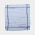 Men's Blue Checked Pack of 3 Handkerchief, मध्यम नीला, small