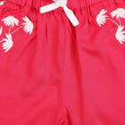 Girls' Fuchsia Regular Fit Solid Shorts, रानी (फ्यूशिया), small