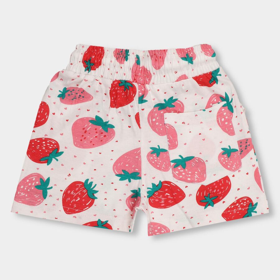 Girls' 100% Cotton Shorts , White, large