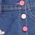Girls' Dark Denim Blue Pull-Up Shorts, मध्यम नीला, small image number null