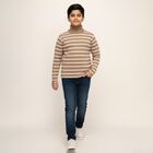 Boys Muted Beige Turtleneck Casual Pullover, Beige, small image number null