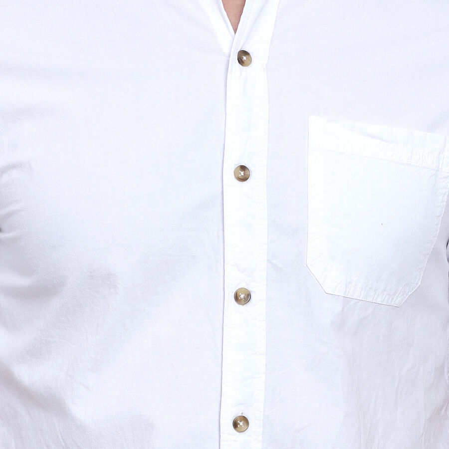 Cotton Solid Casual Shirt, White, large image number null