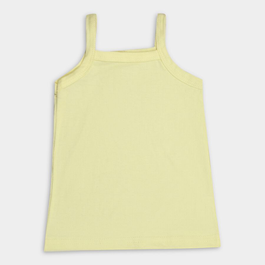Girls' 100% Cotton Vest (Pack of 2), Yellow, large image number null