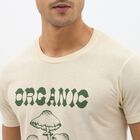 Men's Light Beige Round Neck Casual Printed T-Shirt, Ecru Melange, small image number null