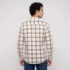 Men's Off White Cotton Long Sleeves Spread Collar Casual Shirt, Off White, small