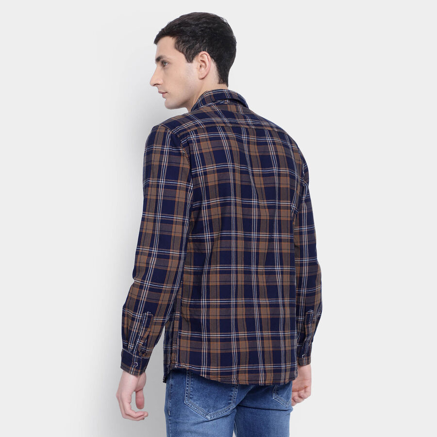 Cotton Checks Casual Shirt, भूरा, large image number null