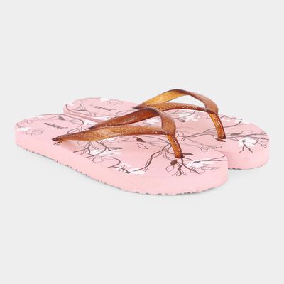 Women's Soft Pastel Pink Floral Flip Flops