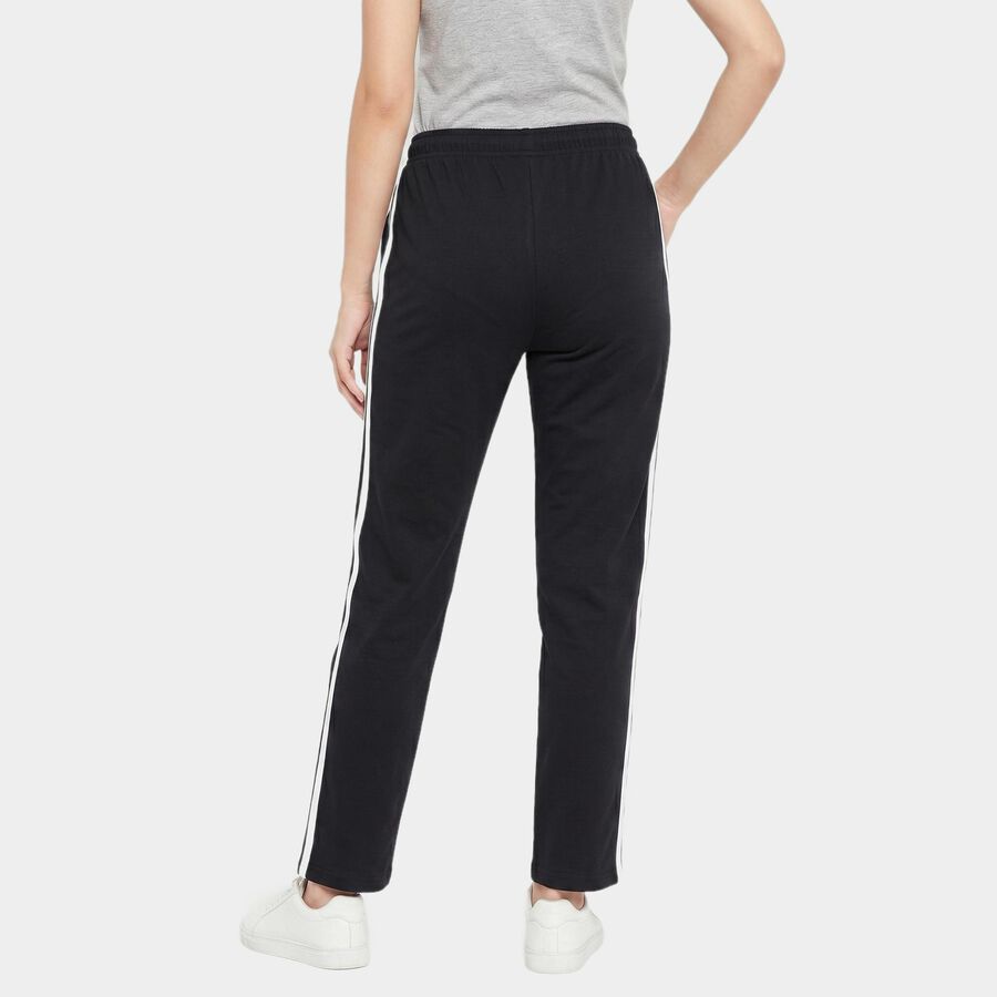 Women's Navy Blue Straight Fit Side-Striped Track Pants, Navy Blue, large