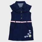 Girls' Frock, गहरा नीला, small