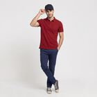 Men's Maroon Polo Neck Polo T-Shirt, मरून, small