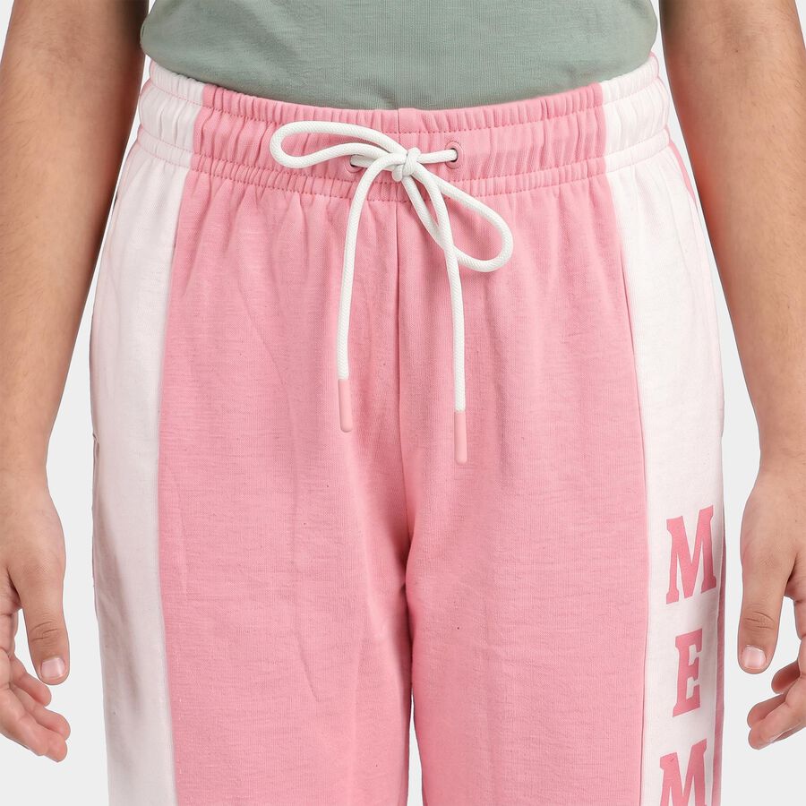 Girls Pink Jogger Fit Ombre Printed Winter Pyjama, गुलाबी, large