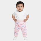 Infants Pink Regular-fit Butterfly Printed Pyjama, हल्का गुलाबी, small