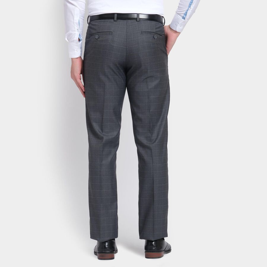 Men's Slim Fit Formal Trousers , मिश्रित मध्यम ग्रे, large