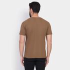 Men's Round Neck Half Sleeves T-Shirt, भूरा, small