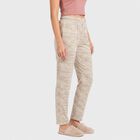 Women's Off White Straight Fit Zebra Print Pyjama, ऑफ व्हाइट, small