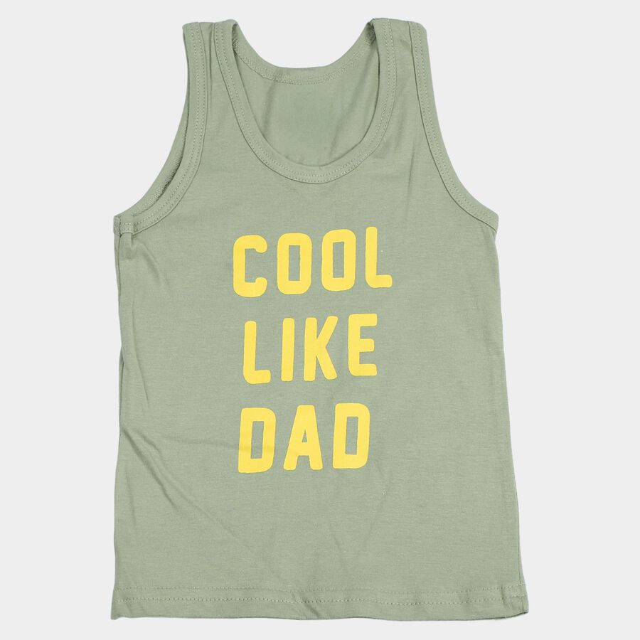 Infants Green Cotton Vest, Light Green, large