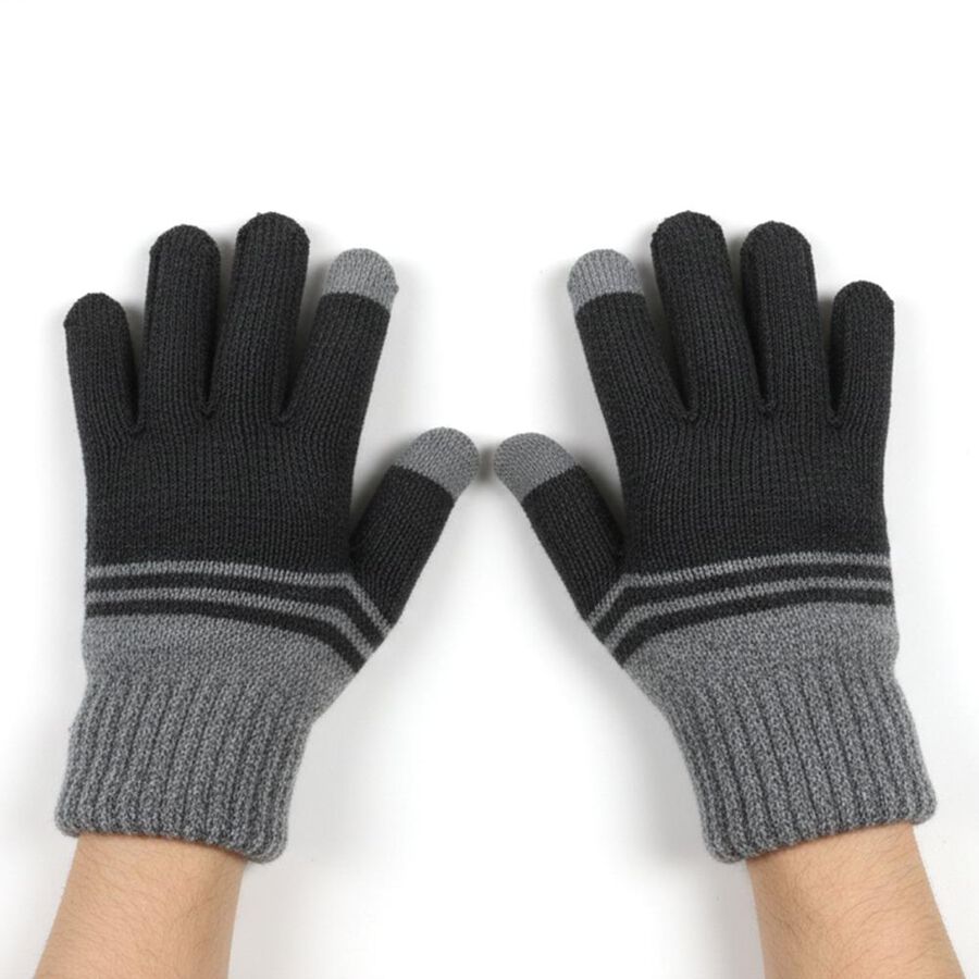 Men's Gloves, चारकोल, large