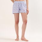 Women's Navy Blue Regular Fit Polka Dot Drawstring Shorts, हल्का नीला, small