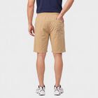 Men's Beige Regular Fit Solid Cotton Jamaican Shorts, Beige, small