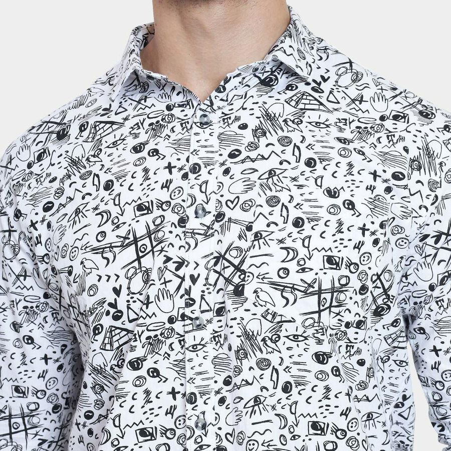Men's 100% Cotton Casual Shirt , White, large image number null