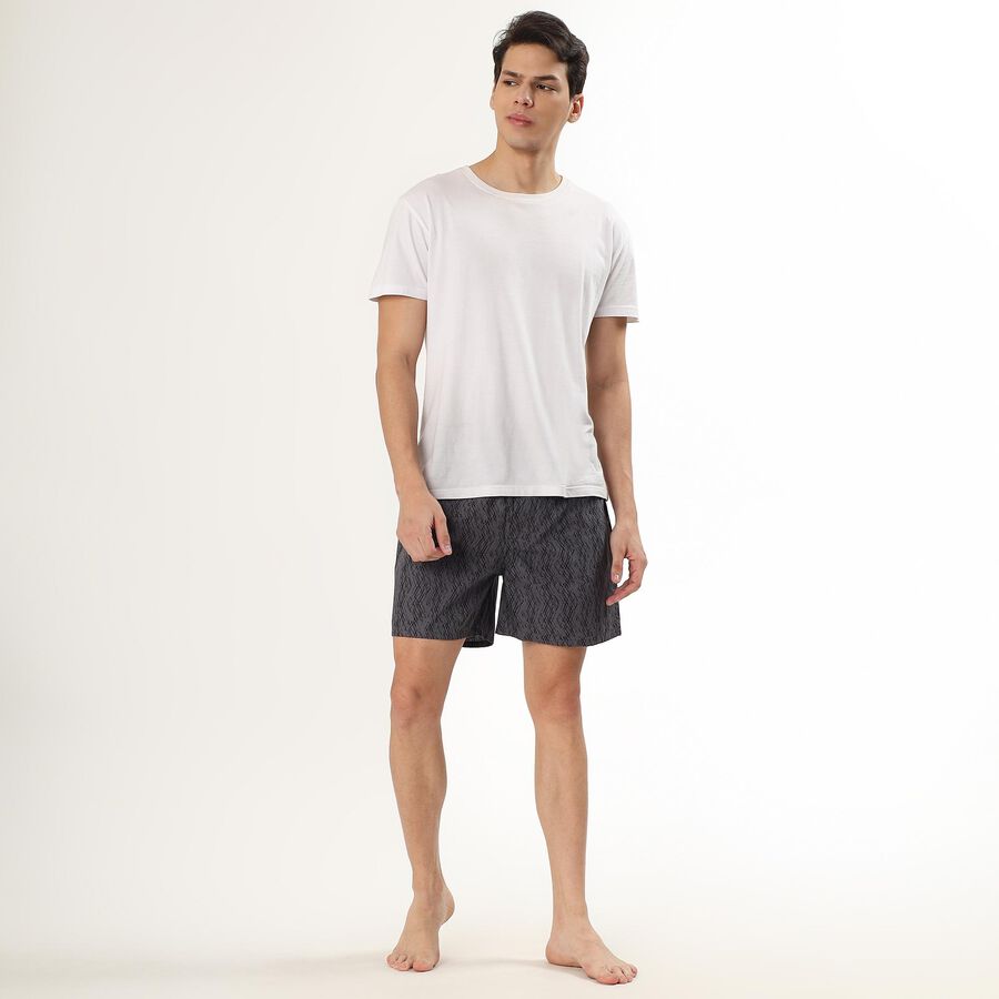 Men's Charcoal Black Inner Elastic Cotton Boxer, Dark Grey, large image number null