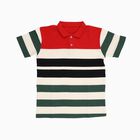 Boys Red and Green Polo Neck Casual T-Shirt, Red, small image number null