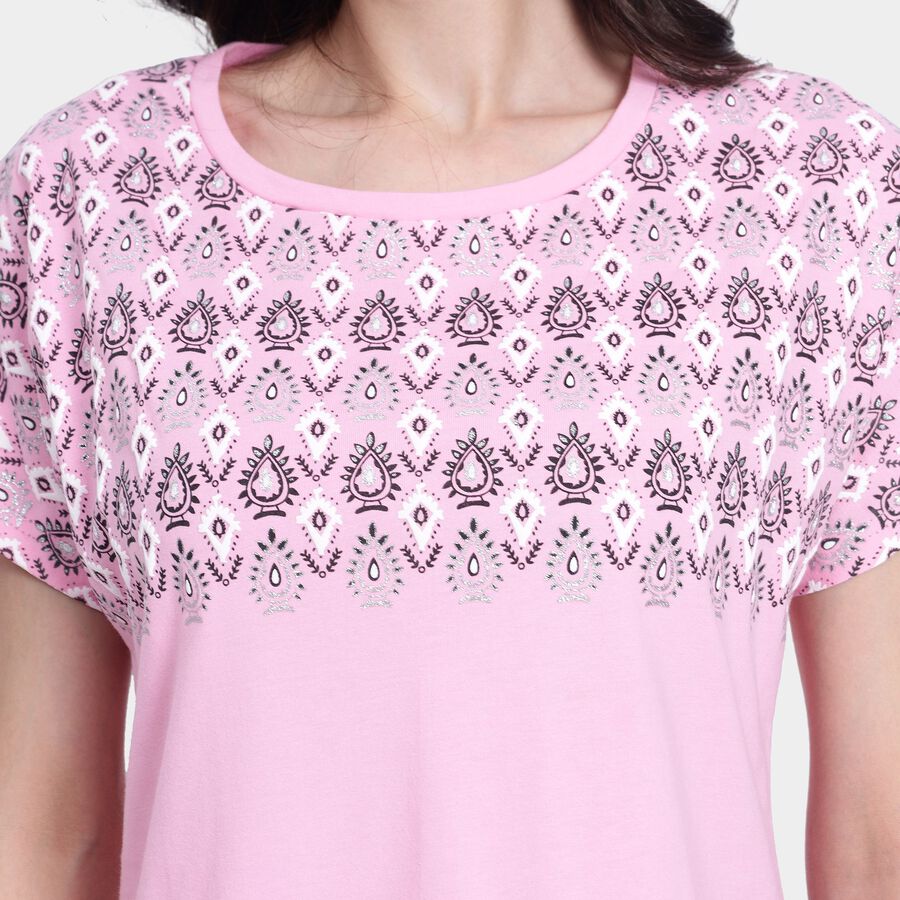 Ladies' Round Neck T-Shirt, Pink, large image number null