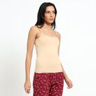 Ladies' Beige Cotton Sweetheart Neck Casual Slip, Beige, small