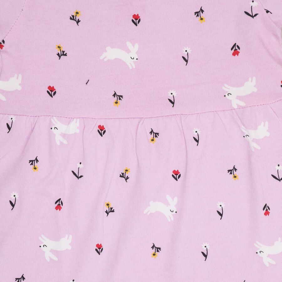 Infant Girls' 100% Cotton Frock, लाइलेक, large image number null